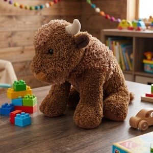 Mary Meyer Flip Flop Buffalo Bison beanbag plush With Tags Stuffed Animal brown